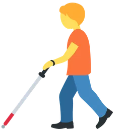 person with white cane
