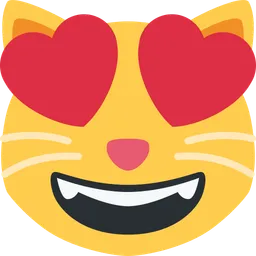 smiling cat with heart-eyes