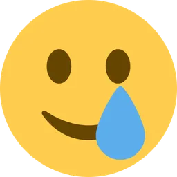 smiling face with tear