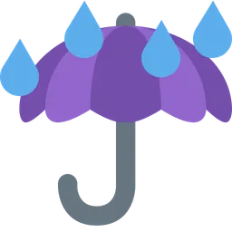 umbrella with rain drops