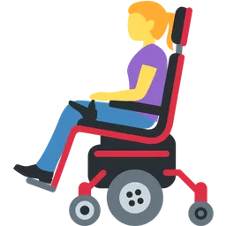 woman in motorized wheelchair