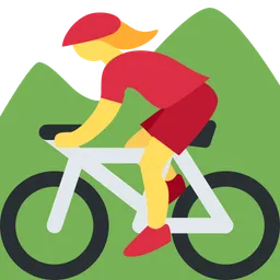 woman mountain biking