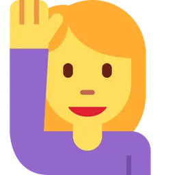 woman raising hand