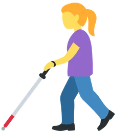 woman with white cane